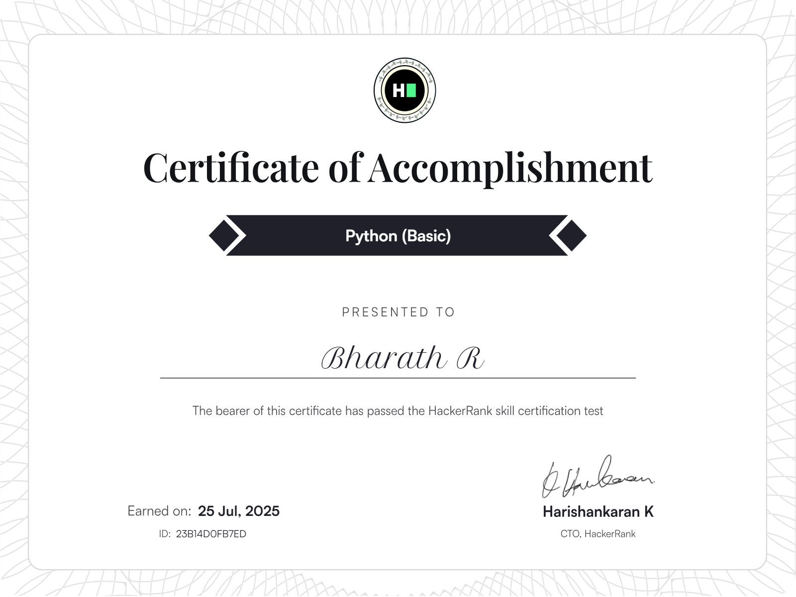 HackerRank Certification